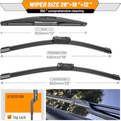 AUTOBOO Windshield Wiper Blade Replacement for Subaru Crosstrek - Product Imagery