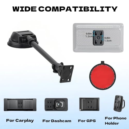 Carplay Screen Mount with 11.8” Long Arm, 360° Adjustable - Product Imagery