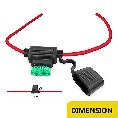 MCIGICM 12 AWG Inline Fuse Holder with 30A ATC/ATO Blade Fuse, 5 - Product Imagery