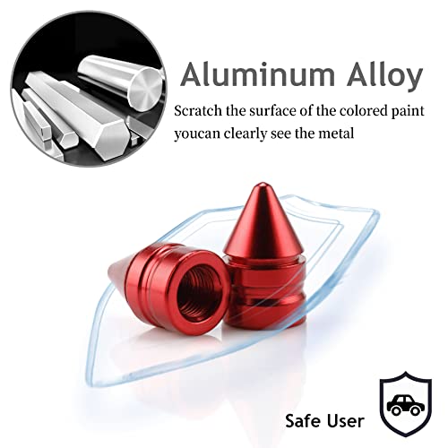 SINGARO Car Tire Valve Caps, 4 Pieces of Universal Aluminum - Product Imagery