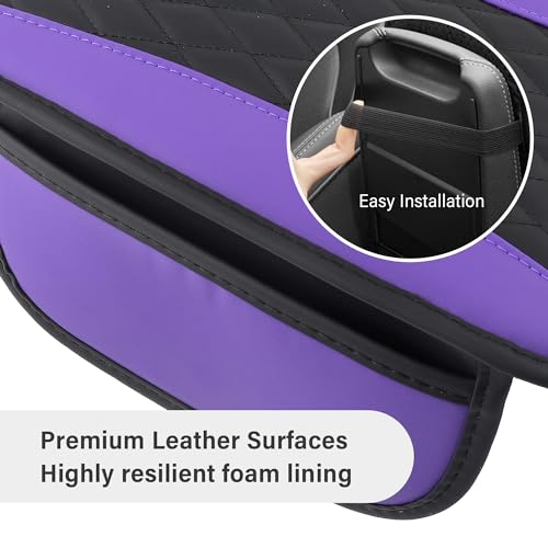 Leather Car Center Console Cover with Side Pockets,Stylish Car - Product Imagery