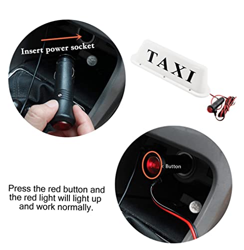 Multiple Colors 12V LED Magnetic Taxi Sign Roof Top Car Super - Product Imagery