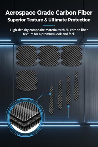 8 PCS Car Door Handle Scratch Protectors, Carbon Fiber Vehicle - Product Imagery