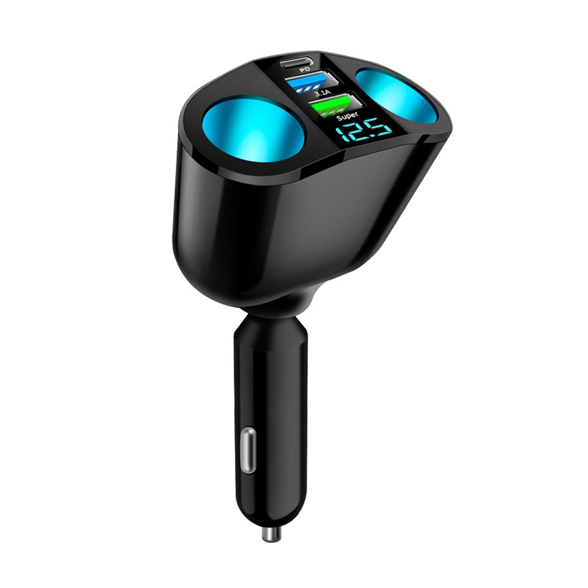 Ankuee 12V/24V Car Cigarette Lighter Splitter with USB-C - Product Imagery