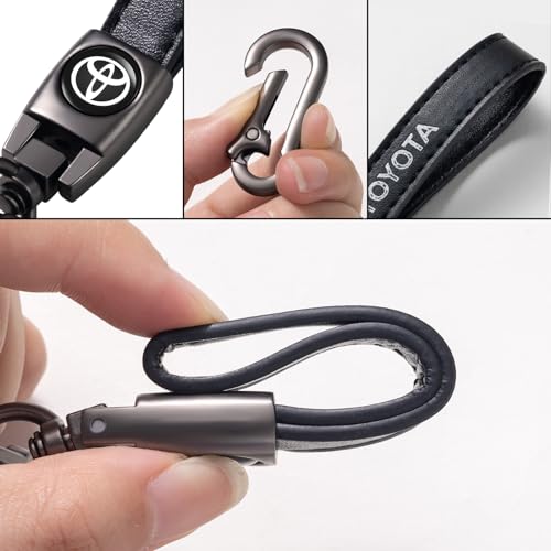 leather car keychain set for Toyota Corolla, RAV4, Highlander - Product Imagery