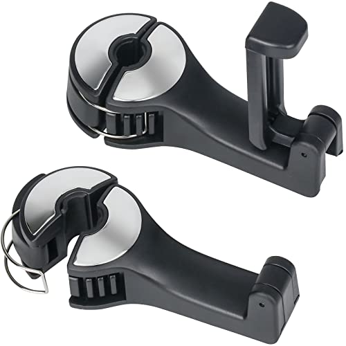 TOOVREN Upgraded 2 Pack Car Headrest Hidden Hook 2 in 1 Car Seat - Product Imagery