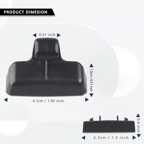 Rear Sun Shade Hook Clip with Cover Kit Black Compatible with - Product Imagery