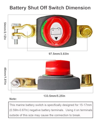 Battery Disconnect Switch Negative, 12V-48V Heavy Duty Top Post - Product Imagery