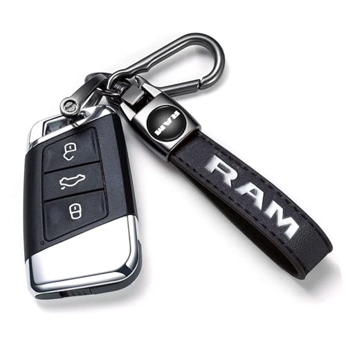TACOMA Genuine Leather Car Keychain for Dodge RAM 1500 2500 3500 - Product Imagery