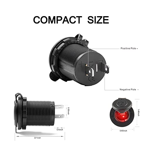 UYYE Universal 12V/24V Car Cigarette Lighter Socket, for Car - Product Imagery