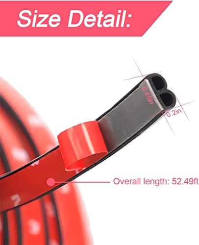 Double Layer Self-Adhesive Car Door Rubber Seal Strip - 5 Holes - Product Imagery
