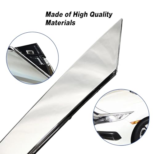 2PCS Chrome Grille Molding Headlight Eyelid Fits 2016-2018 Honda - Product Imagery