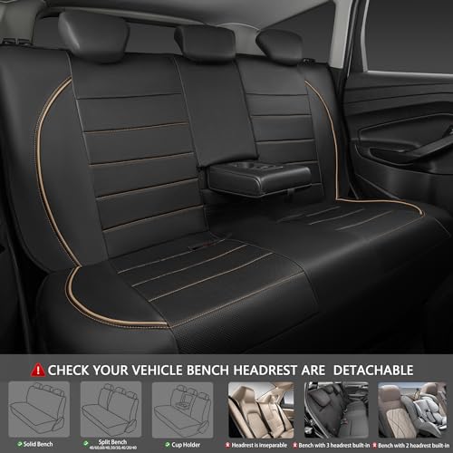 CAR PASS Universal FIT Piping Leather Car Seat Cover, for - Product Imagery