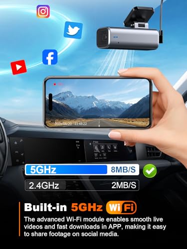galphi 4K Dash Cam Front, 5GHz WiFi, 32GB Card Included, Mini - Product Imagery