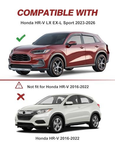 Window Visors Rain Guards for Honda HRV HR-V 2023-2026 LX EX-L - Product Imagery