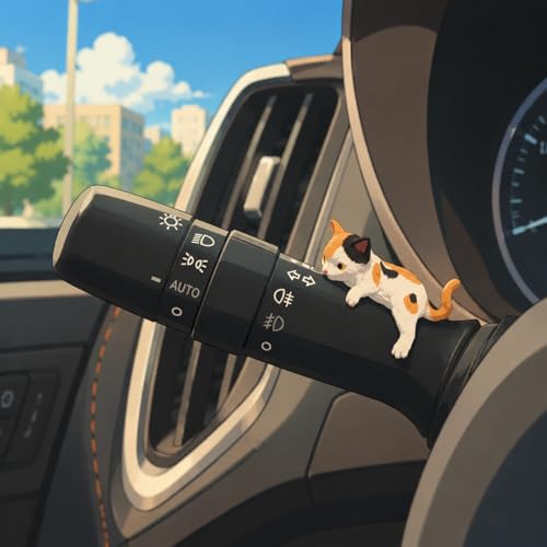 5PCS Cute Cat Car Ornaments, Mini Dashboard Figurines Car - Product Imagery