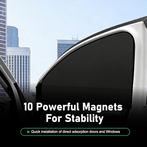 4Pack Magnetic Car Window Shades, Strong Light Blocking UV - Product Imagery