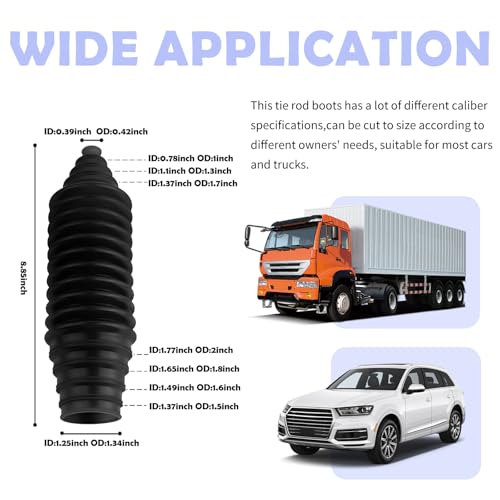 Tie Rod Boot Kit with Pinion Bellow Cable Ties and - Product Imagery