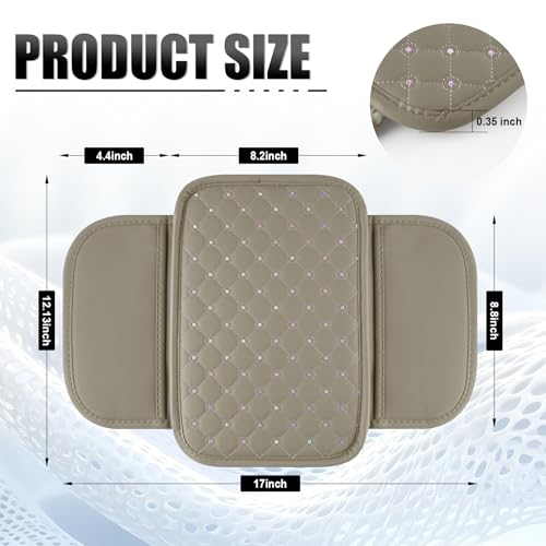 SINGARO Bling Center Console Arm Rest Cover for Car, Middle - Product Imagery