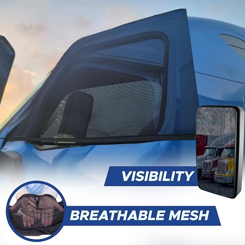 EcoNour Truck Side Window Shade (2 Pack) Mesh Sunshade for Semi - Product Imagery