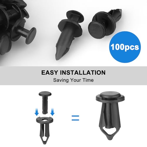 QIIYCCE 100PCS ATV UTV Body Fastener Rivets, Mudguard Clip Body - Product Imagery