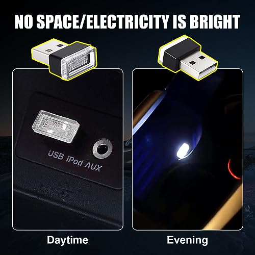Ziciner 4 PCS USB LED Car Interior Atmosphere Lamp, Portable - Product Imagery