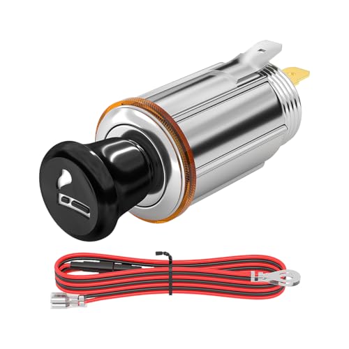 Car Cigarette Lighter, 12V Metal Vehicle Cigarette Lighter - Product Imagery