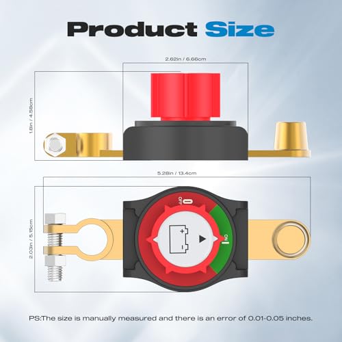Top Post Battery Disconnect Switch, Malictele On/Off 12-48V - Product Imagery