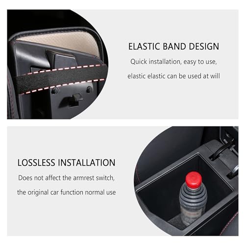 IHOTDER Stylish Car Center Console Cover,PU Leather Car Armrest - Product Imagery