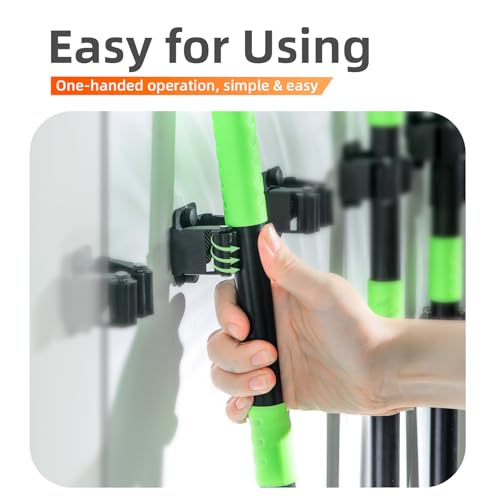 5 PCS Broom Holder Wall Mount, Upgraded Heavy Duty Mop and Broom - Product Imagery