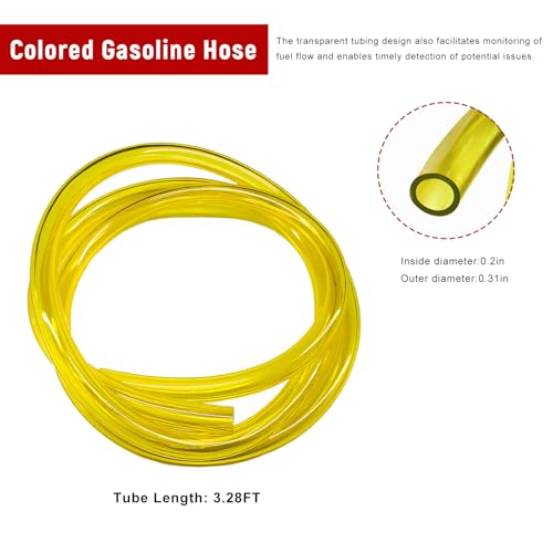 Colorful Fuel Line Hose Tube, 0.2 Inch 3.28 Feet Flexible Rubber - Product Imagery