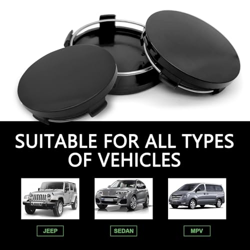 4PCS Car Wheel Center Caps, 60MM/2.36In OD 56MM/2.2In ID Center - Product Imagery