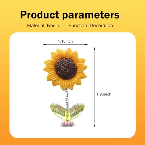 10 PCS Shaking Sunflower Ornaments, Cute Shaking Head Sunflower - Product Imagery