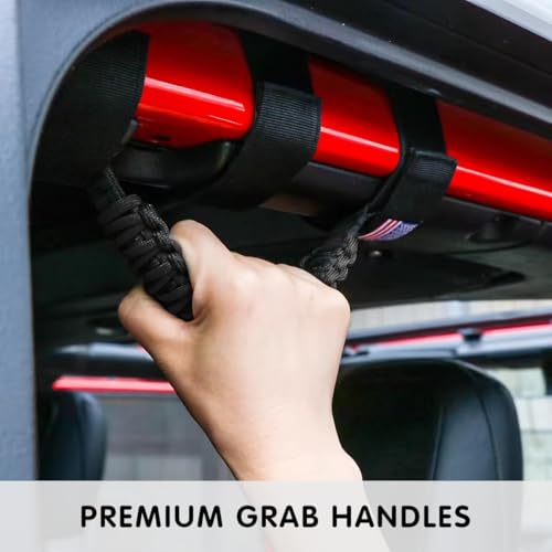 HZEL 2PCS Roll Bar Handles Compatible with Wrangler JK/JL/TJ, - Product Imagery