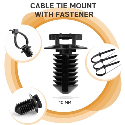 Xislet 160Pcs Nylon Universal Cable Tie Buckle Zip Tie Clips for - Product Imagery