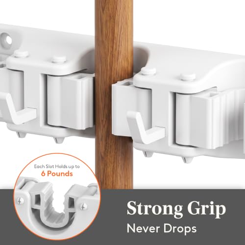 Lifewit Mop and Broom Holder Organzier Wall Hanging Mount, - Product Imagery