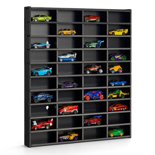 Krafetto 40-Slot Toy Car Display Shelf for 1/64 Cars, Wall - Product Imagery