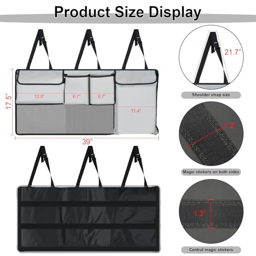 UYYE Trunk Hanging Organizer, Backseat Storage Bag, Collapsible - Product Imagery