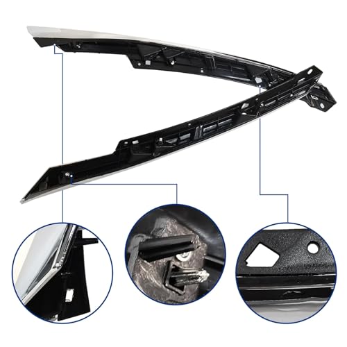 2PCS Chrome Grille Molding Headlight Eyelid Fits 2016-2018 Honda - Product Imagery