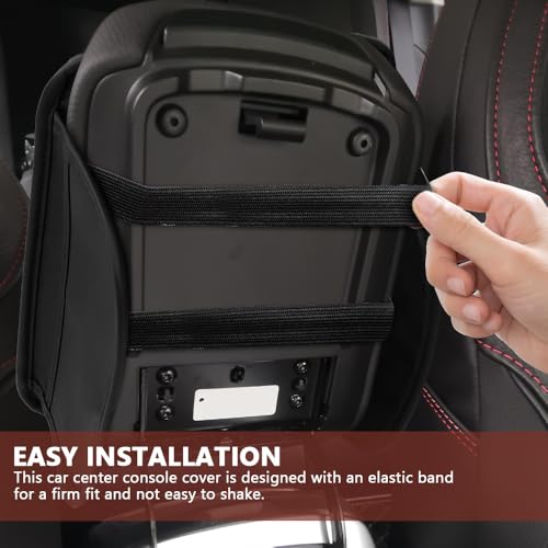 Car Center Console Cover, 12"×7.87" Armrest Cushion Pad (Black) - Product Imagery
