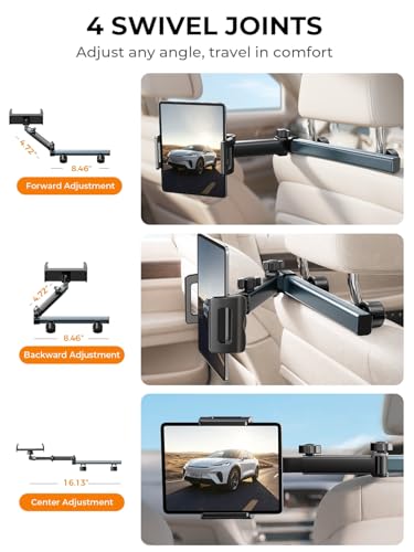 LISEN iPad Holder for Car Tablet Mount, Road Trip Essentials - Product Imagery