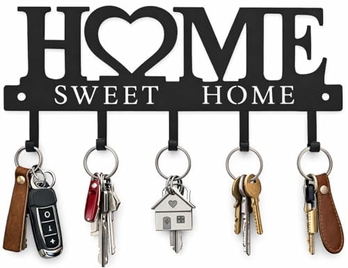 Key Holder Hooks Organizer Hanger Rack Wall Mounted Sweet Home - Product Imagery