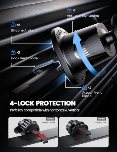 Lamicall 2026 Wider Clamp & Metal Hook Car Phone Holder Vent - Product Imagery