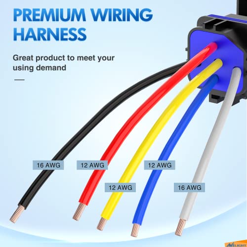 Nilight 5 Pack Waterproof Relay and Socket Harness 40/30 AMP - Product Imagery