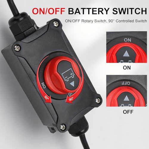 Top Post Battery Disconnect Switch, 100A 12-32V On/Off, - Product Imagery