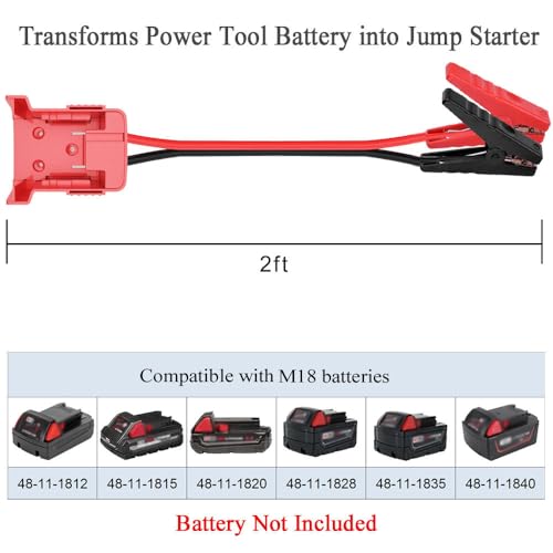 GRZWAYS Jumper Cables alligator Compatible with Mil.waukee M18 - Product Imagery