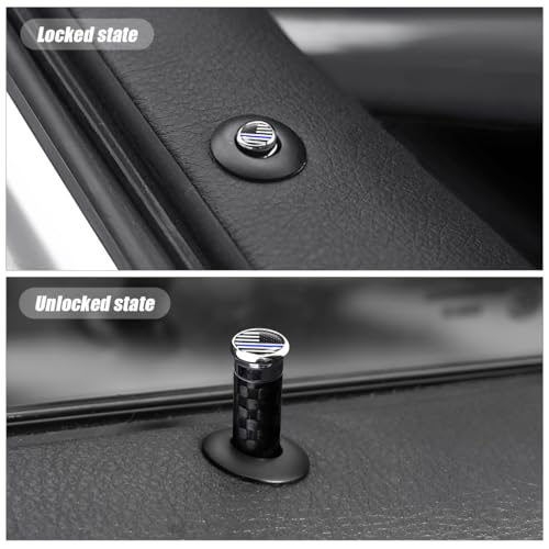 Moly Magnolia 4PCS Carbon Fiber Car Door Lock Knob Covers, Style - Product Imagery