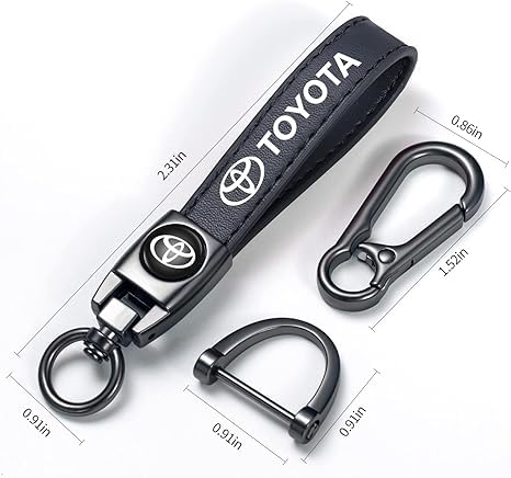 leather car keychain set for Toyota Corolla, RAV4, Highlander - Product Imagery