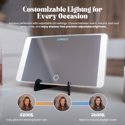 Rechargeable LED Sun Visor Mirror – 3 Dimmable Light Modes, - Product Imagery