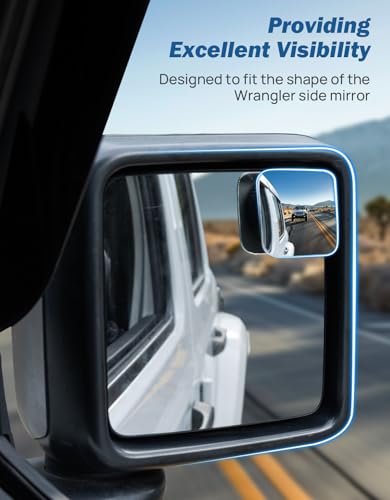 JOYTUTUS Blind Spot Mirror 2 Pack HD Frameless Convex Glass for - Product Imagery